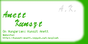 anett kunszt business card